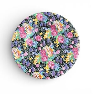 VTG 1930s Royal Winton Grimwades Hazel Black Chintz 6" Smooth Round Plate